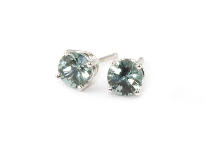 14k Fancy Montana Sapphire Stud Earrings