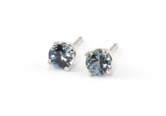 14k Fancy Montana Sapphire Stud Earrings