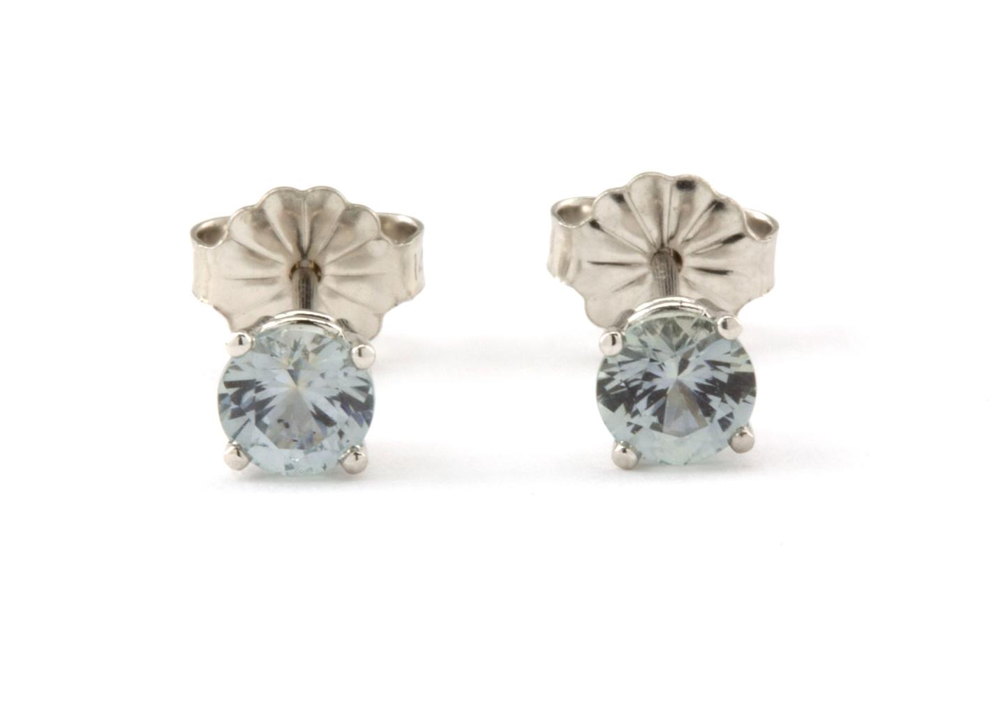 14k Fancy Montana Sapphire Stud Earrings