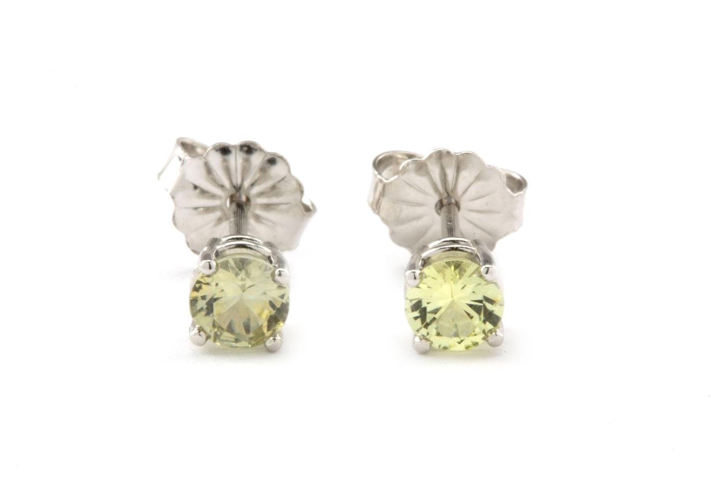 14k Fancy Montana Sapphire Stud Earrings