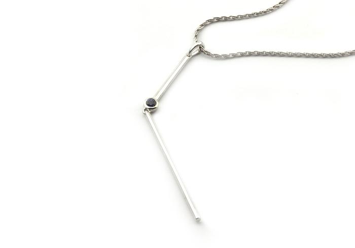 14K Yogo Sapphire and Diamond Pendant