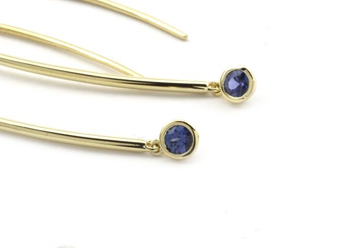 14K Yogo Sapphire Earrings