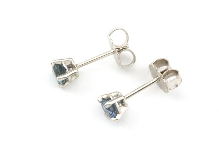 14k Fancy Montana Sapphire Stud Earrings