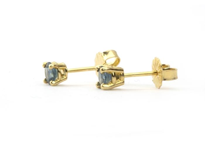 14k Fancy Montana Sapphire Stud Earrings