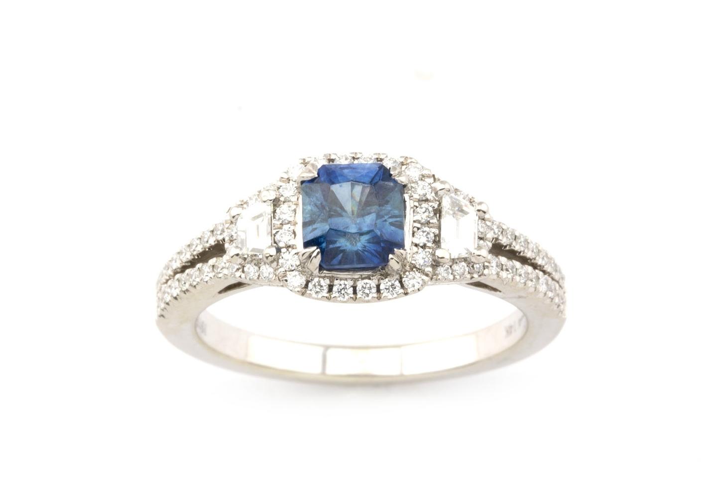 14k Fancy Montana Sapphire Ring