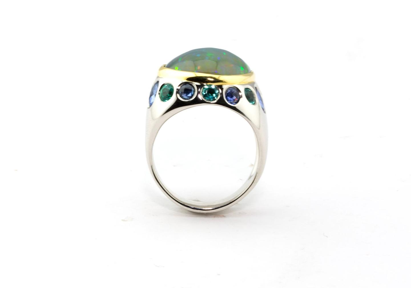 Platinum and hot sale opal ring