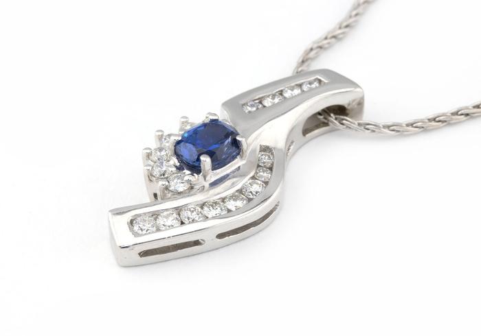 14k Yogo and Diamond Pendant