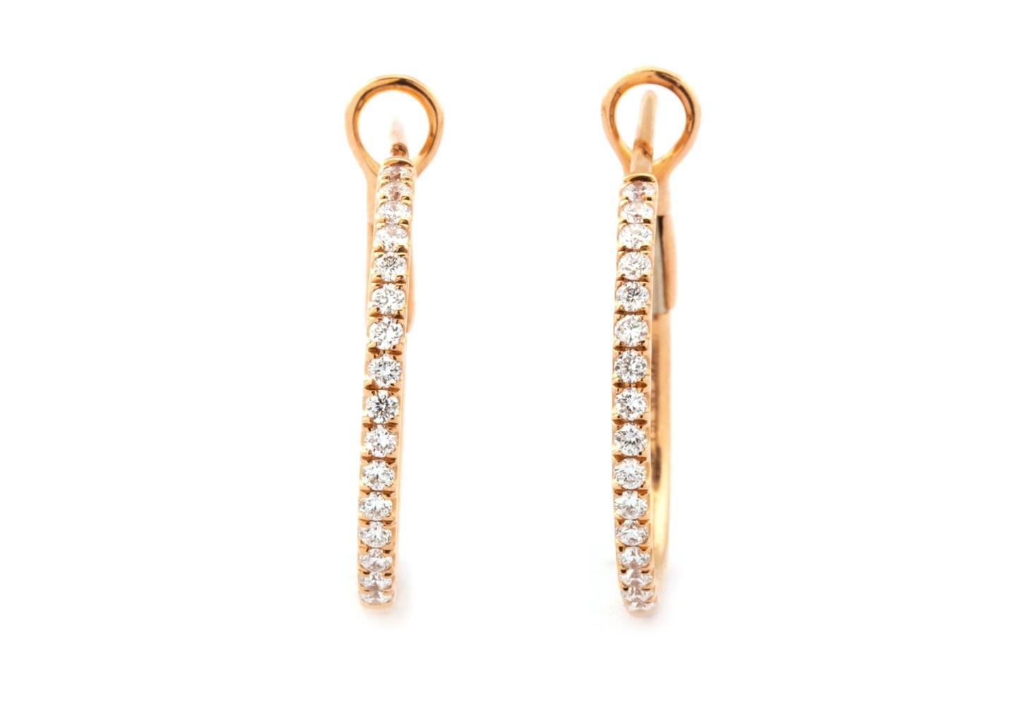 14k Diamond Hoops