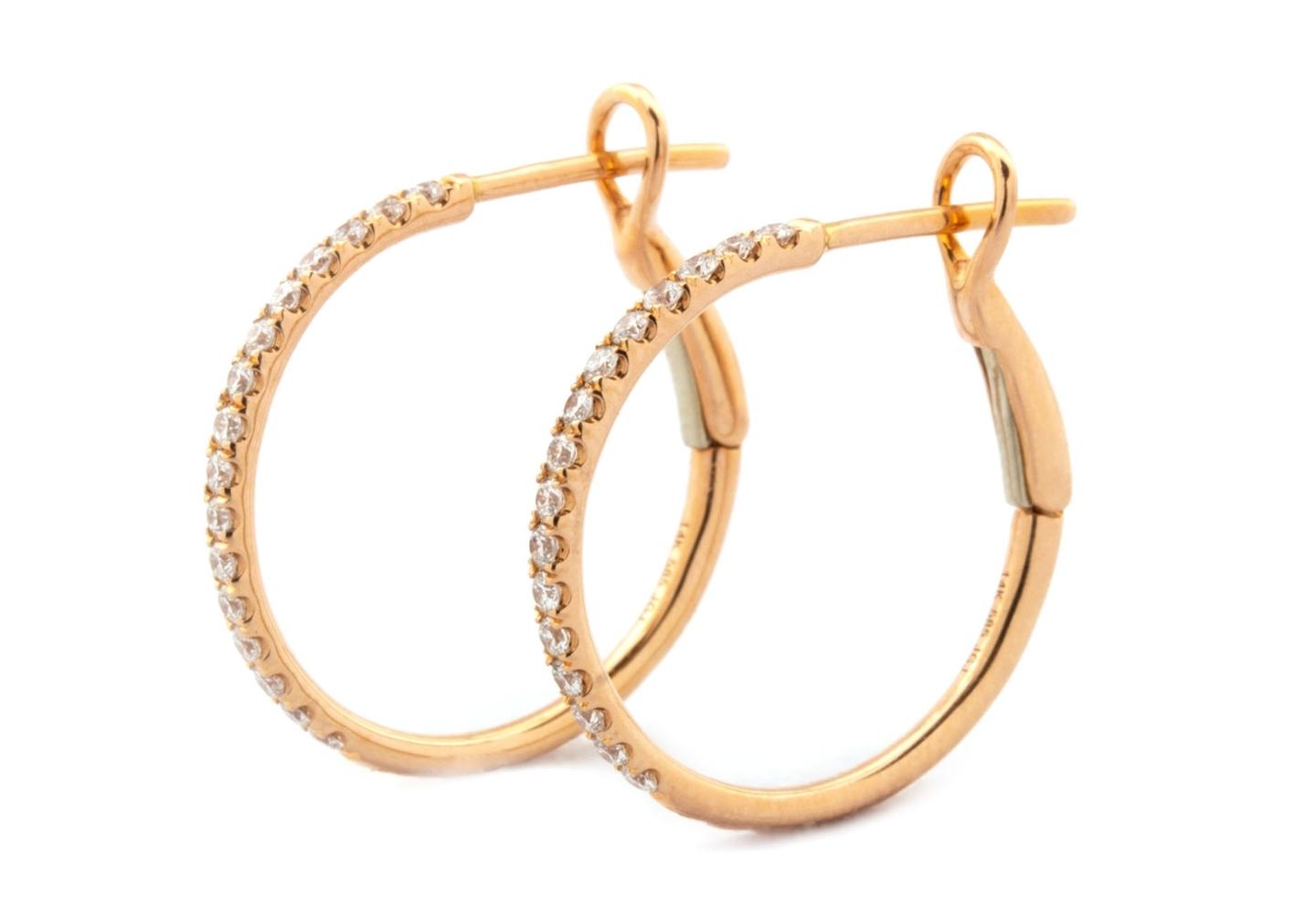 14k Diamond Hoops