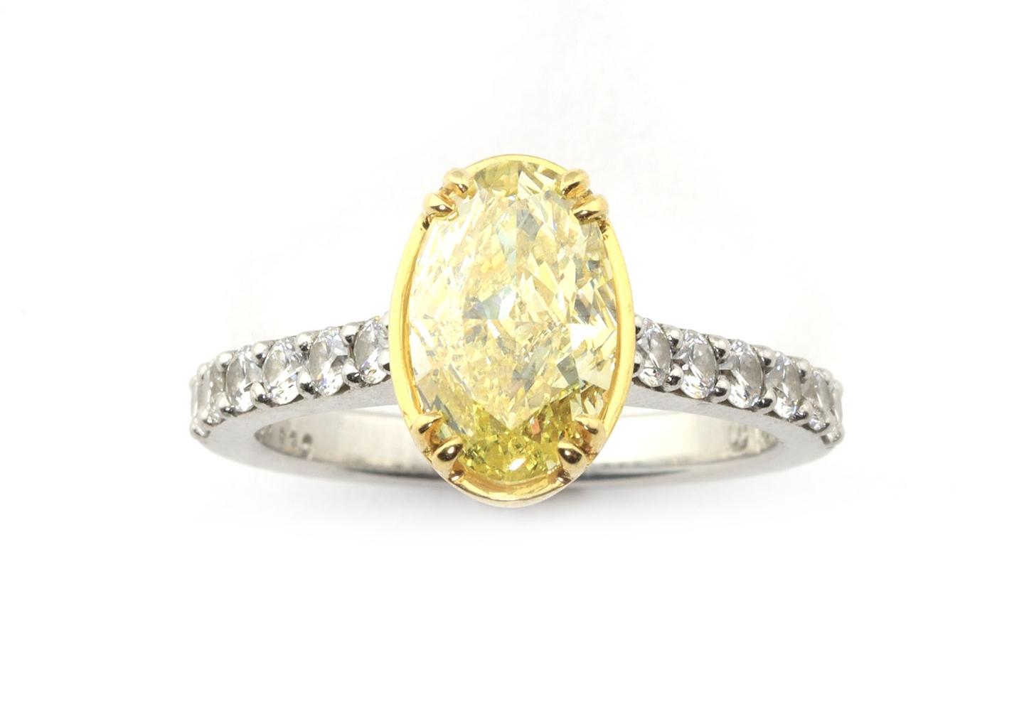 Platinum Yellow Diamond Ring