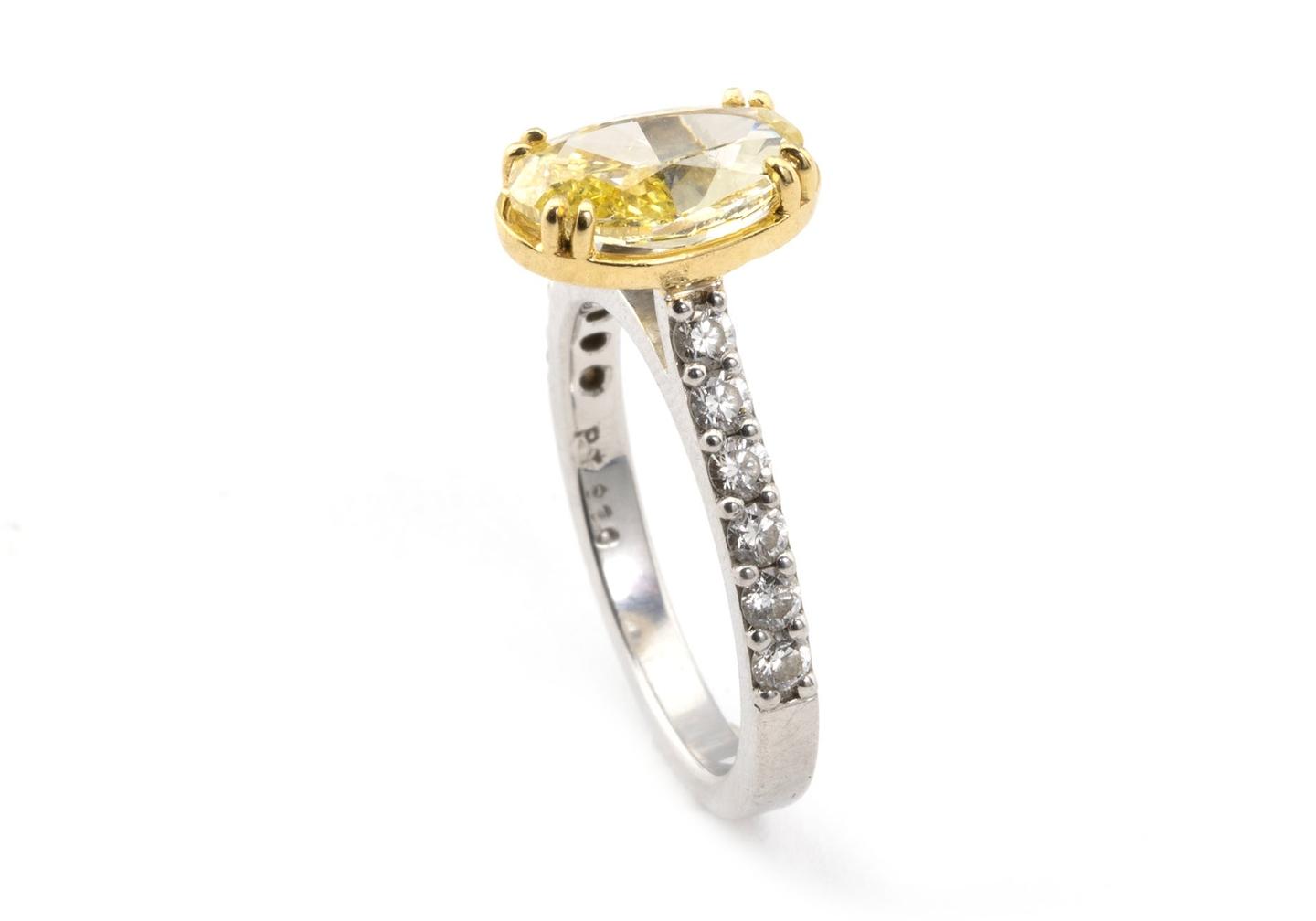 Platinum Yellow Diamond Ring