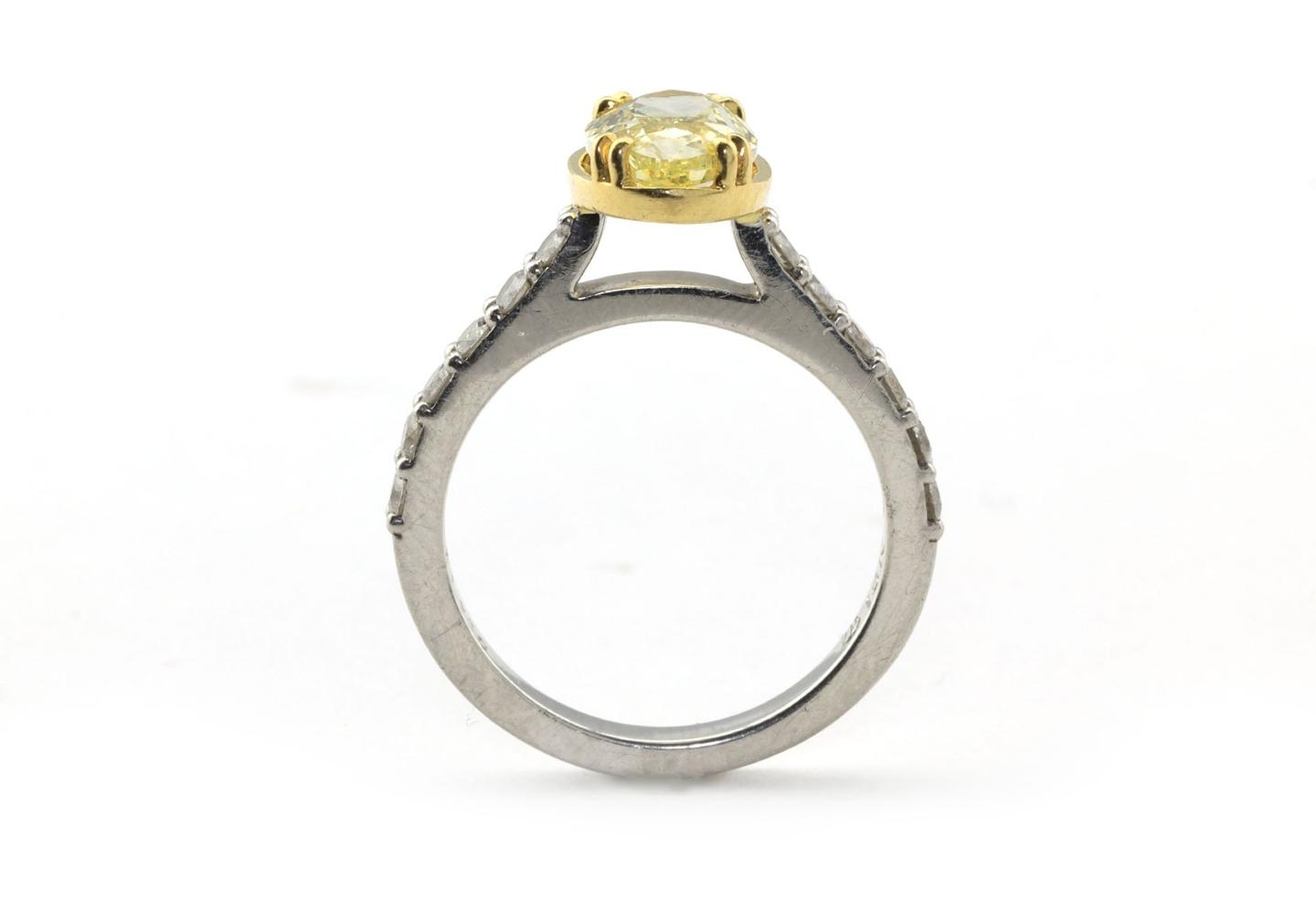 Platinum Yellow Diamond Ring