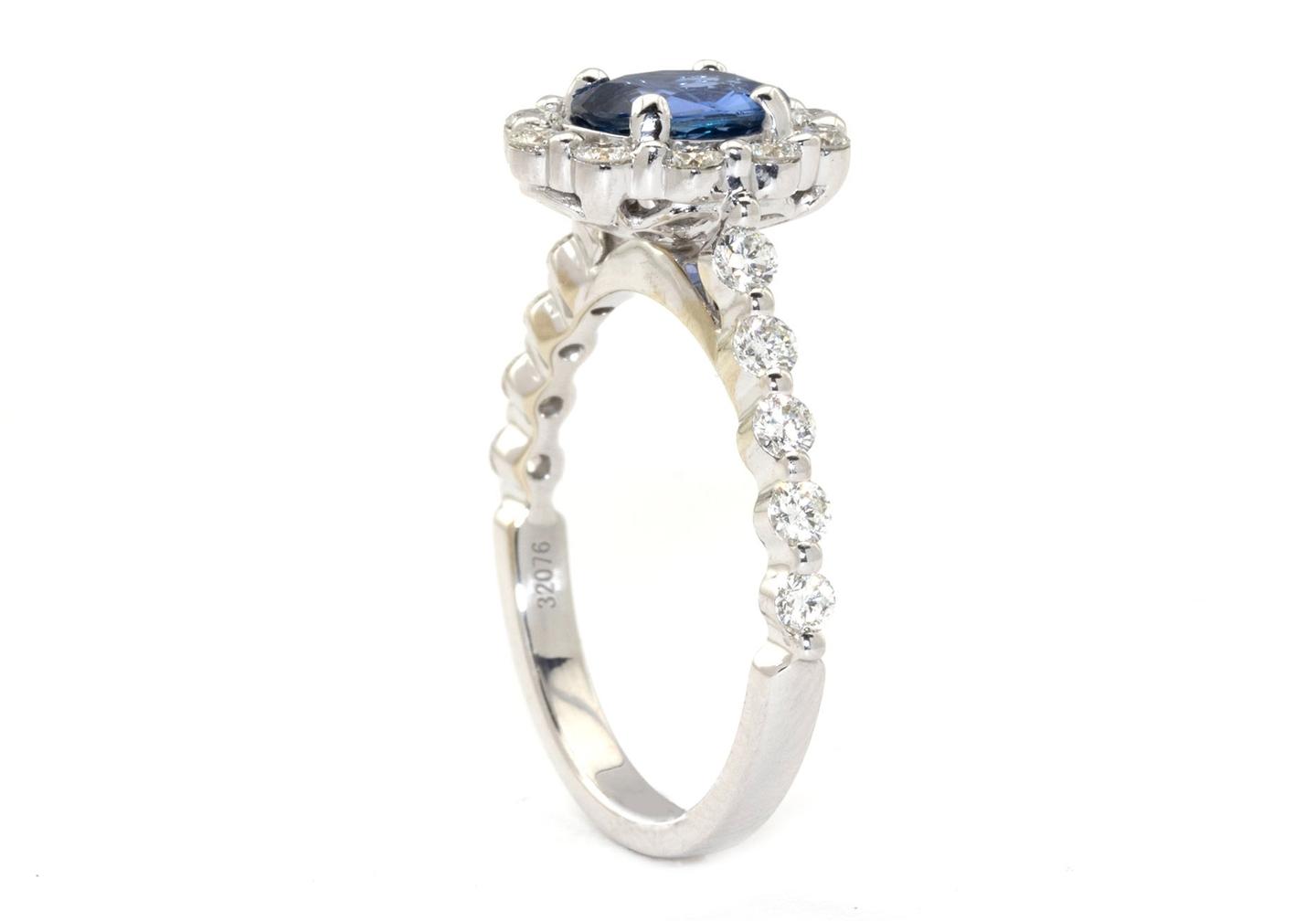 14k Yogo Sapphire and Diamond Ring