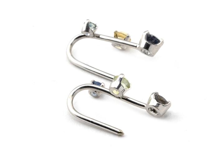 14K Fancy Montana Sapphire Earrings