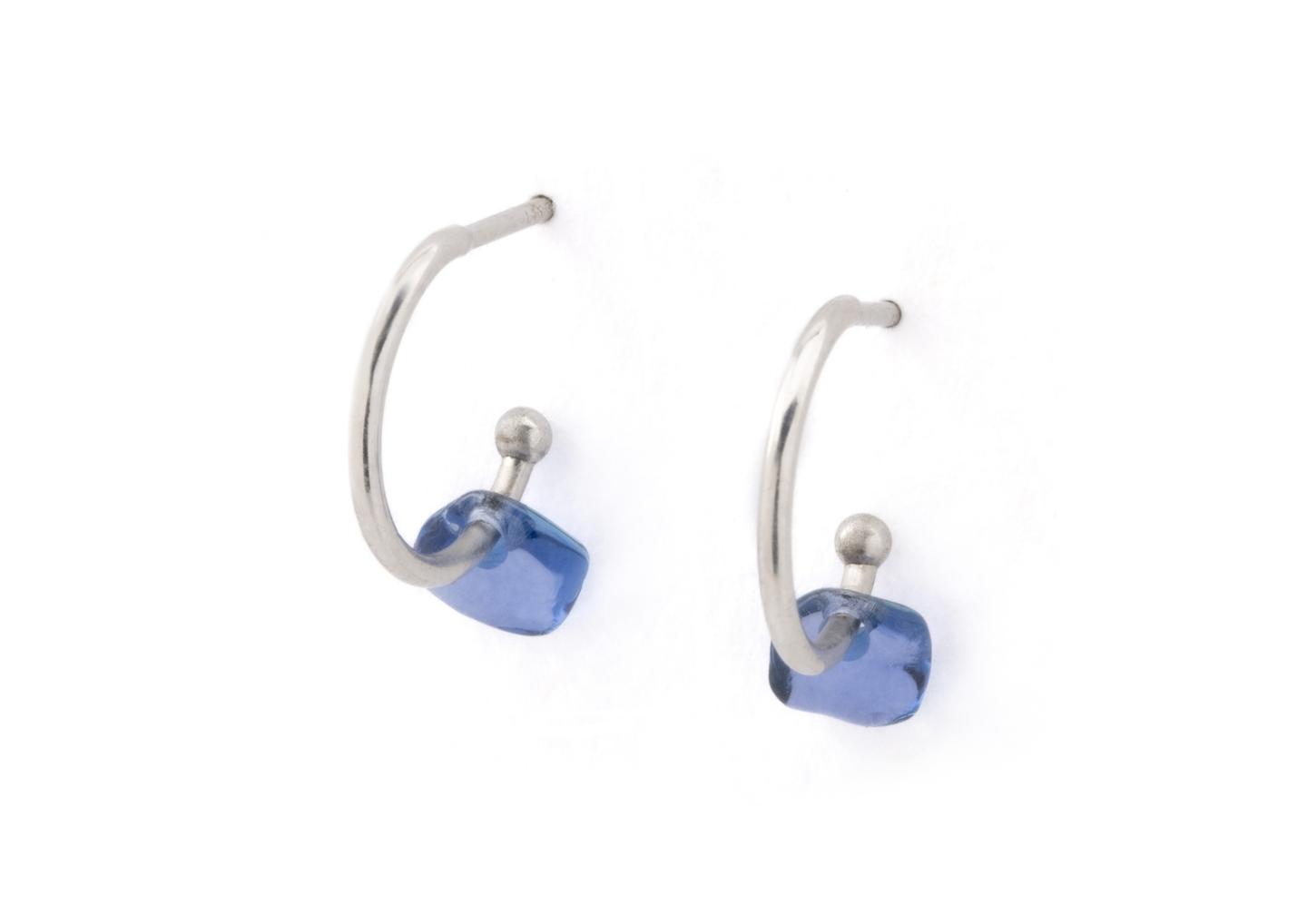Tumbled Yogo Sapphire Hoops
