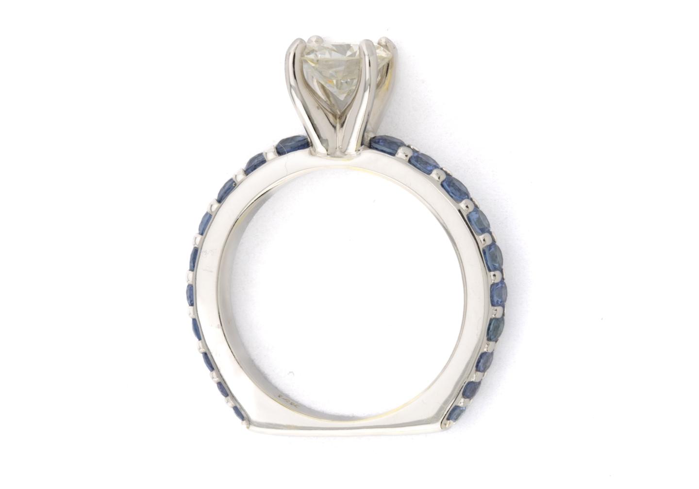 Diamond and Yogo Sapphire Engagement Ring