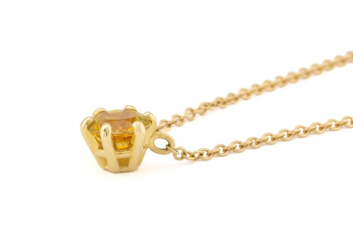 14K Fancy Montana Sapphire Pendant