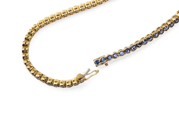 14K Yogo Sapphire Tennis Bracelet