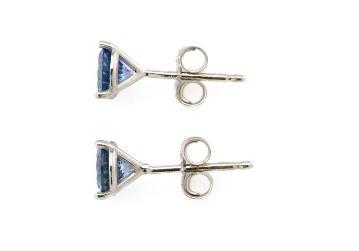 14K Yogo Sapphire Stud Earrings