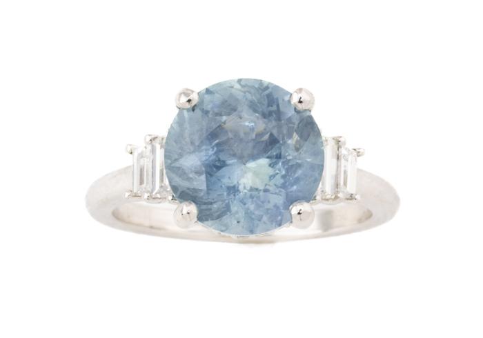 14K Montana Sapphire Engagement Ring