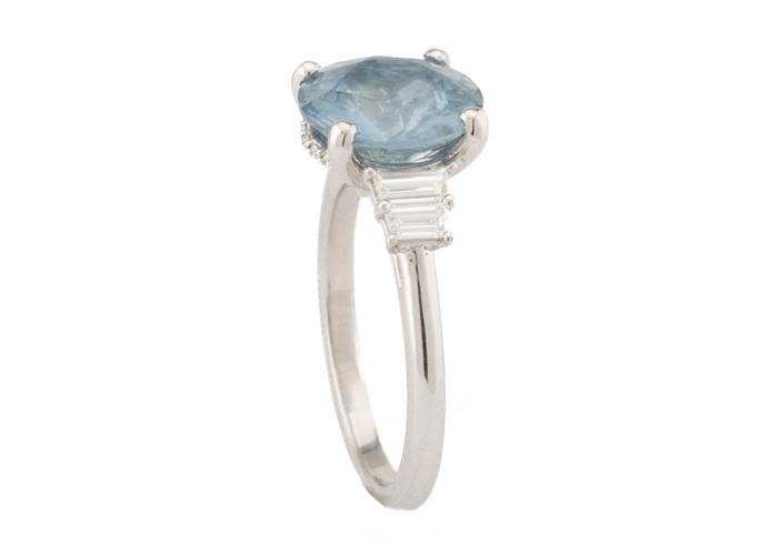 14K Montana Sapphire Engagement Ring