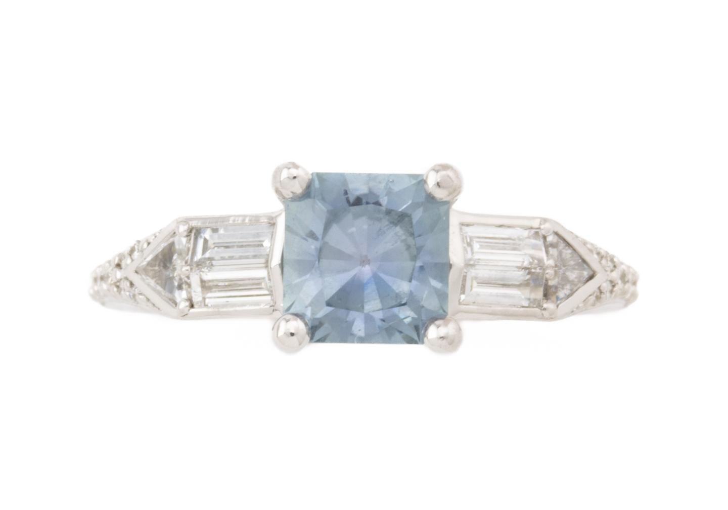 14K Montana Sapphire Engagement Ring