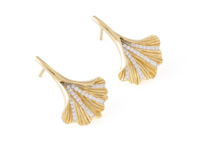 14K Gingko Earrings