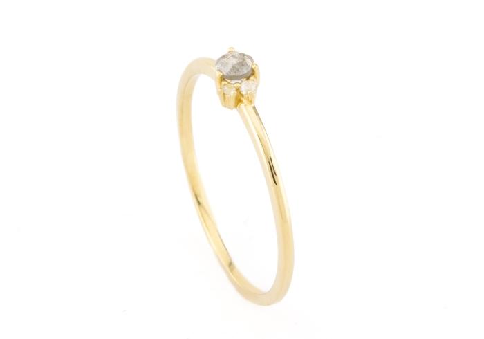 14K Rose Cut Diamond ring