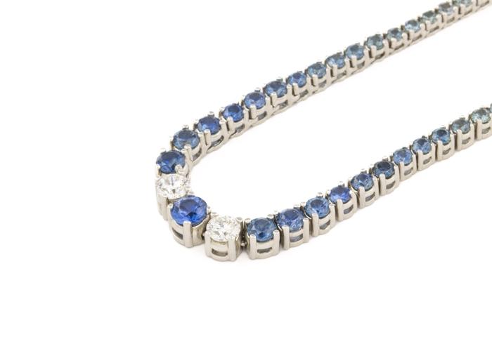 Plat Rainbow Tennis Necklace