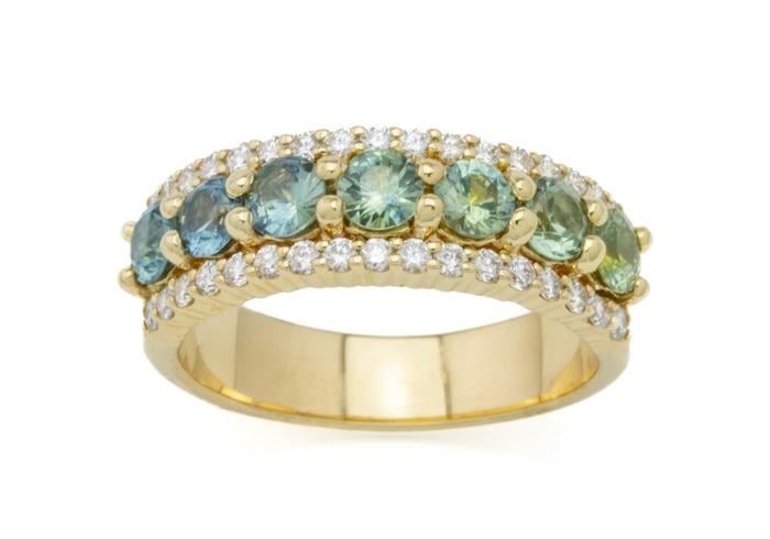 14K Fancy Montana Sapphire Ring