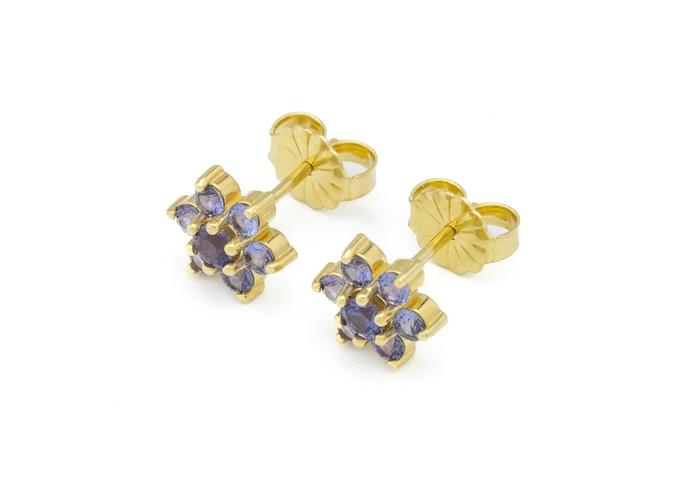 14K Montana Yogo Sapphire Earrings