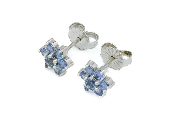 14K Montana Yogo Sapphire Earrings