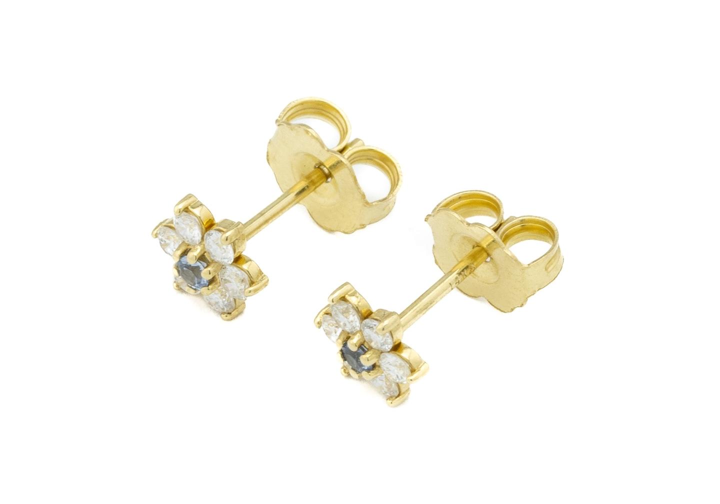 14K Montana Yogo Sapphire Earrings