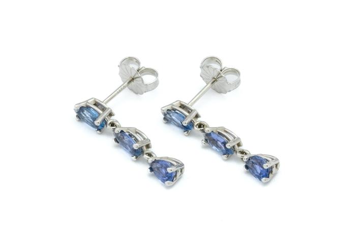 Yogo Sapphire Dangle Earrings