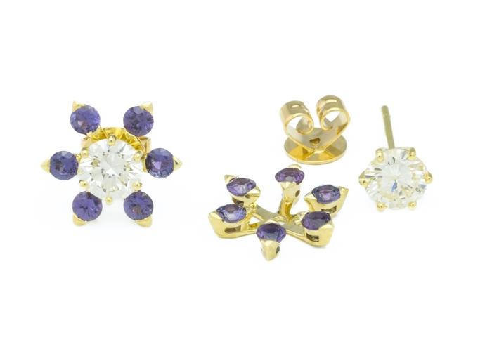 Yogo and Diamond Earrings