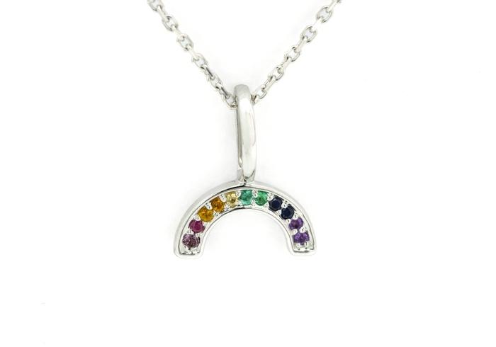 14K Rainbow Gemstone Pendant
