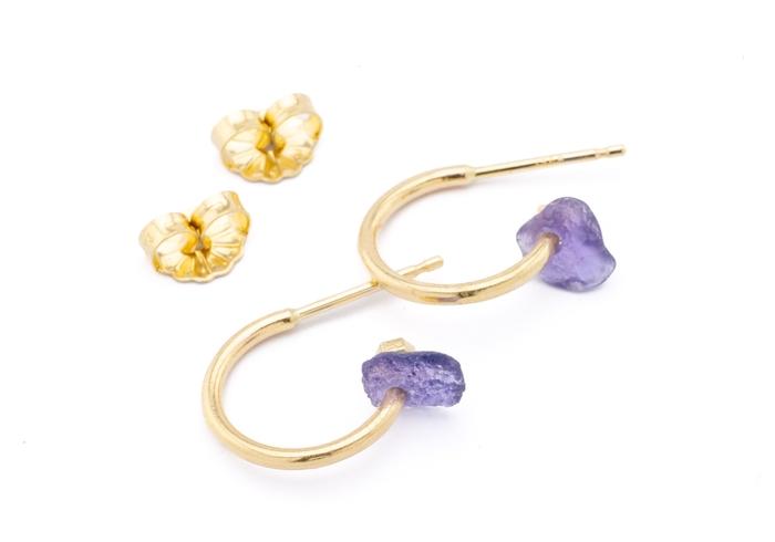 Tumbled Yogo Sapphire Hoops