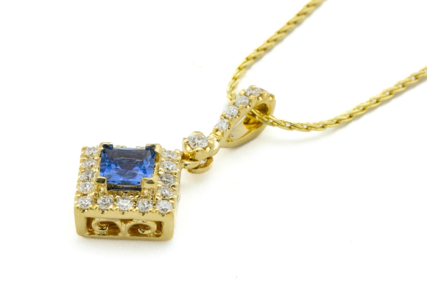 14k Yogo Sapphire Pendant