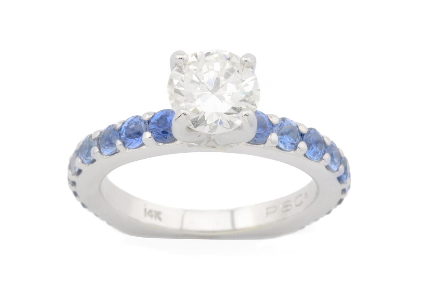 Diamond and Yogo Sapphire Engagement Ring