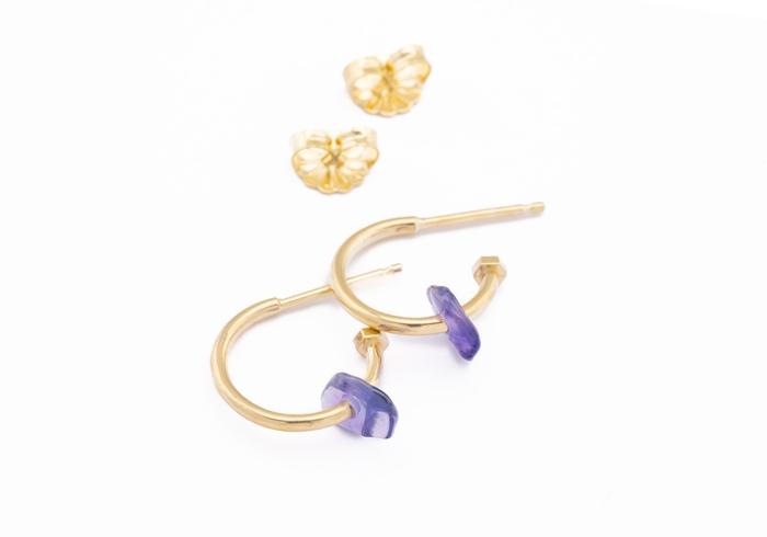 Tumbled Yogo Sapphire Hoops