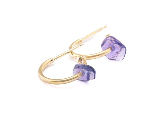 Tumbled Yogo Sapphire Hoops