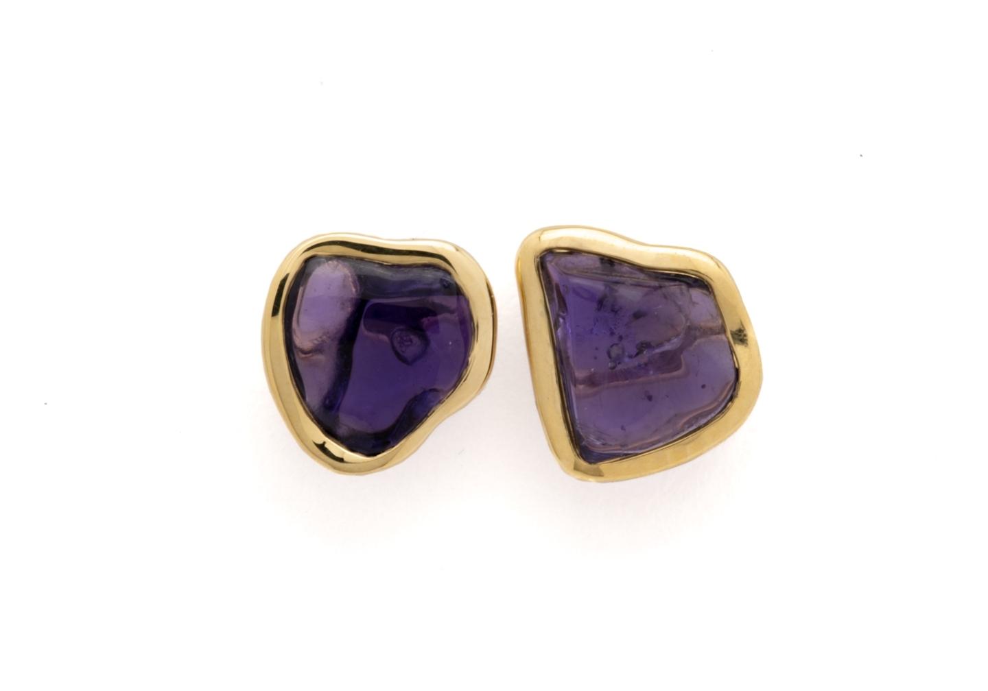 Aurum Bezel Stud Earrings