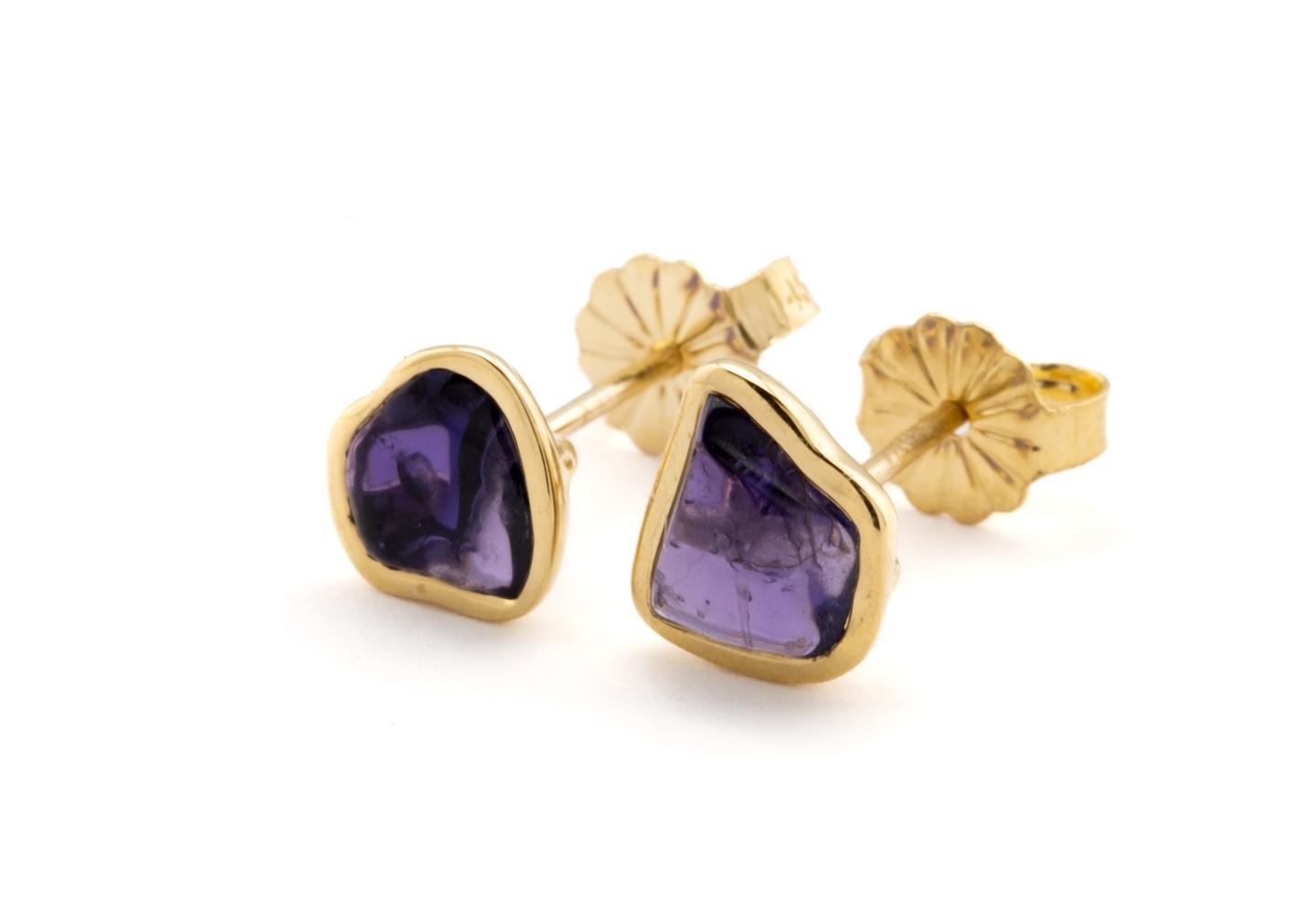 Aurum Bezel Stud Earrings