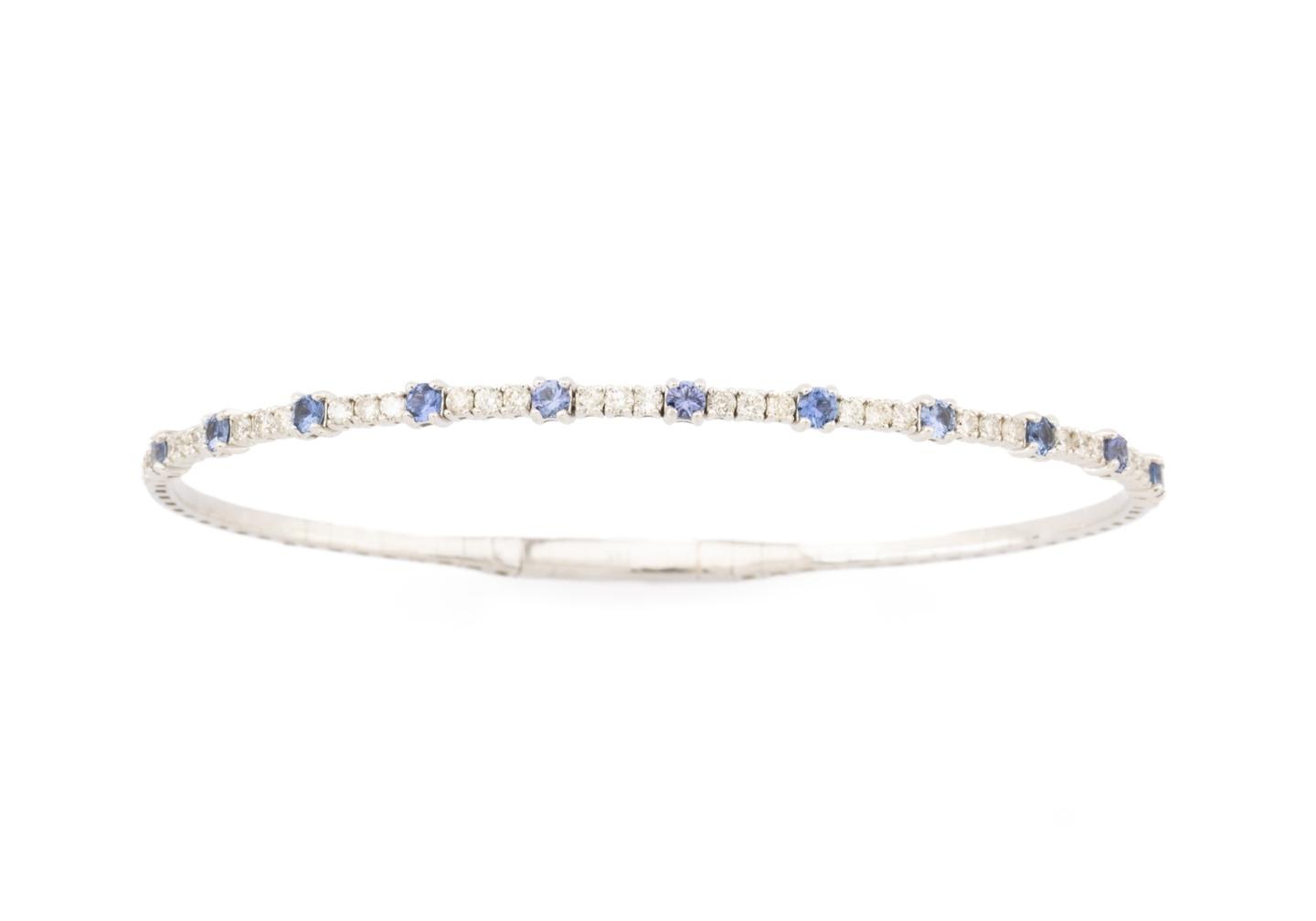 14k Yogo Sapphire Bangle