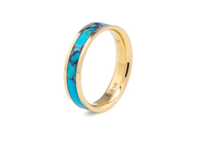 14K Turquoise Inlay Band