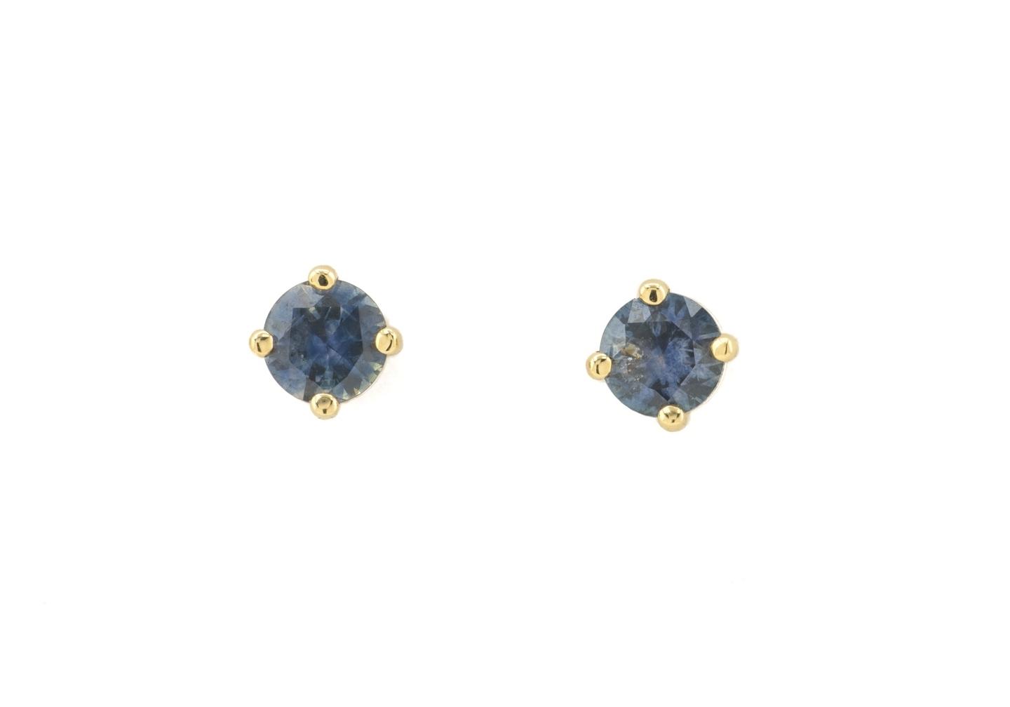 14K Fancy Montana Sapphire Stud Earrings