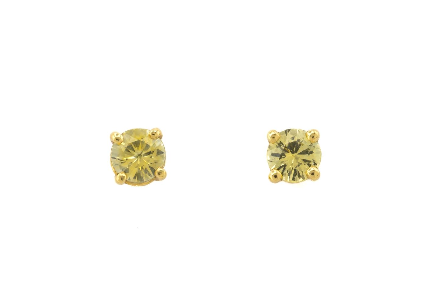 14K Fancy Montana Sapphire Stud Earrings