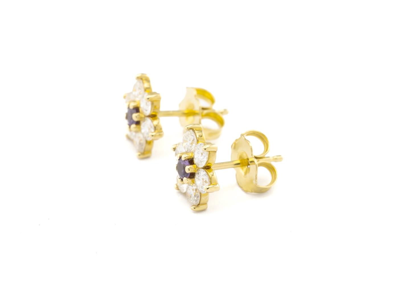 Diamond and Yogo Sapphire Earrings