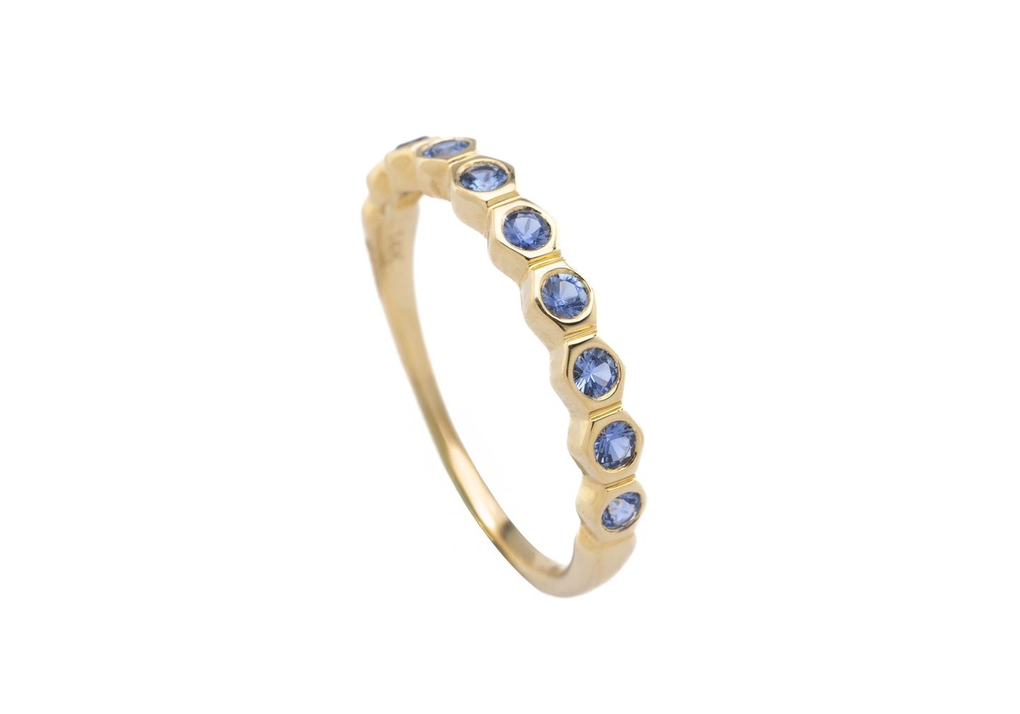 14K Yogo Half-Eternity Band