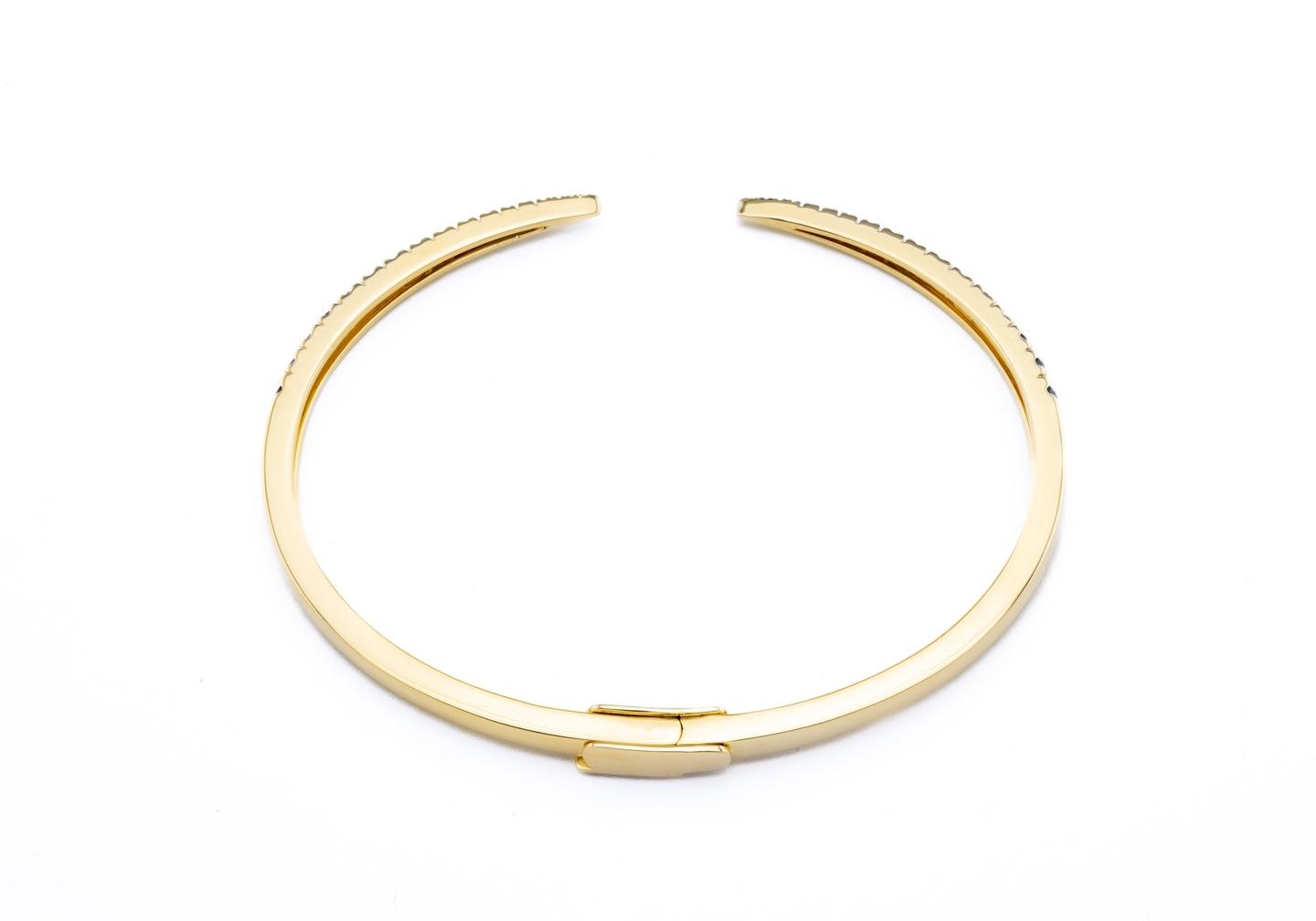 14K Yogo Sapphire Crescent Bangle